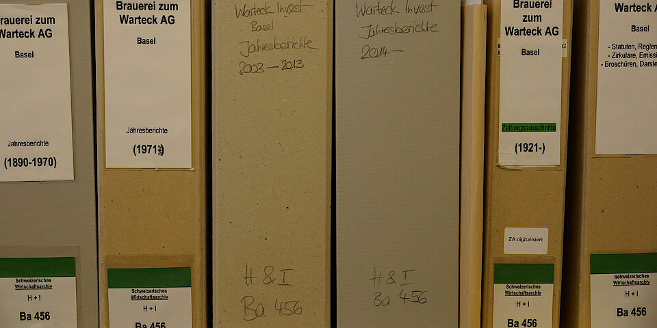 Cardboard boxes of the economic documentation