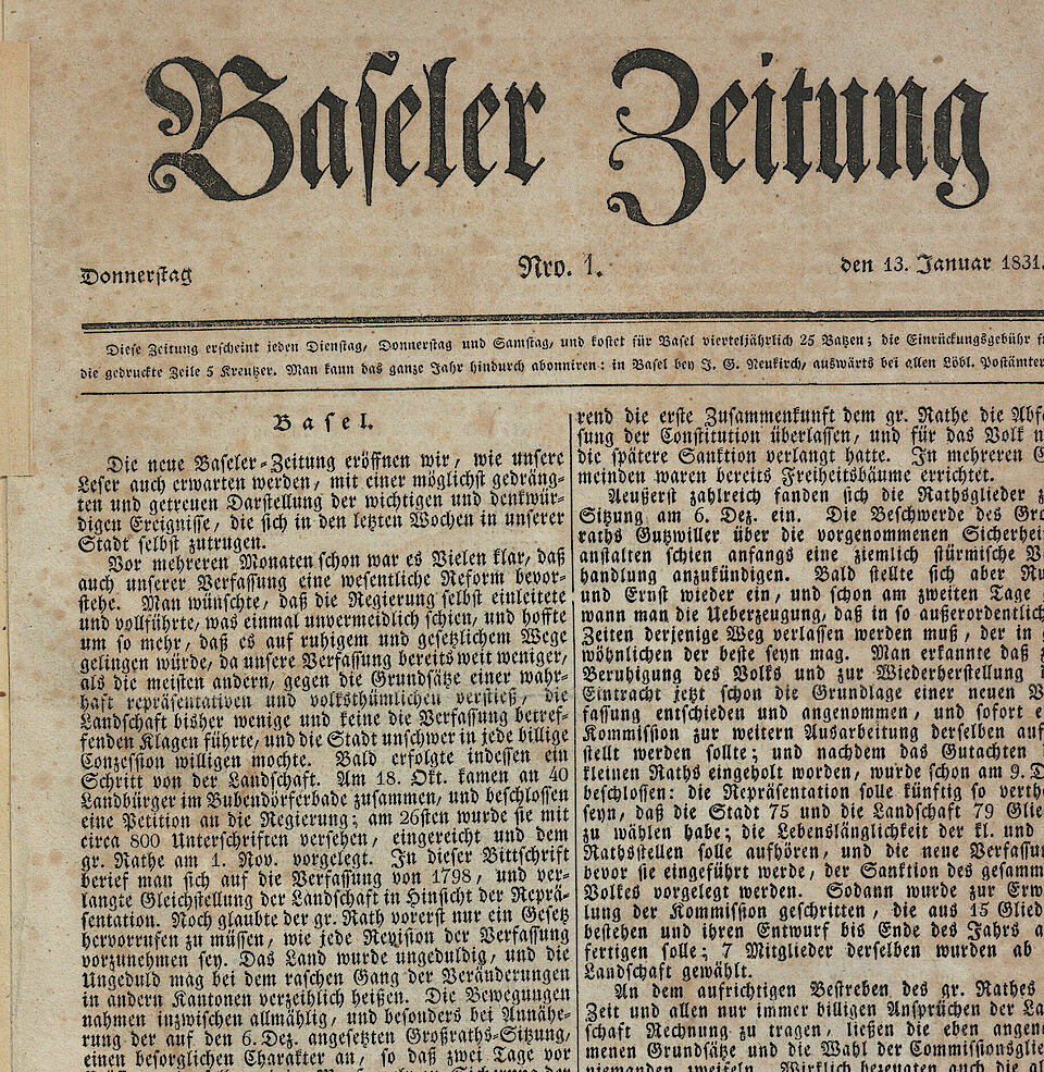 Basler Zeitung 1831