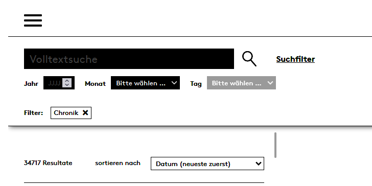 [Translate to English:] Screenshot Suchmaske Basler Stadtbuch
